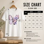 Butterfly Bloom floral graphic tee detail - soft pastel print quality