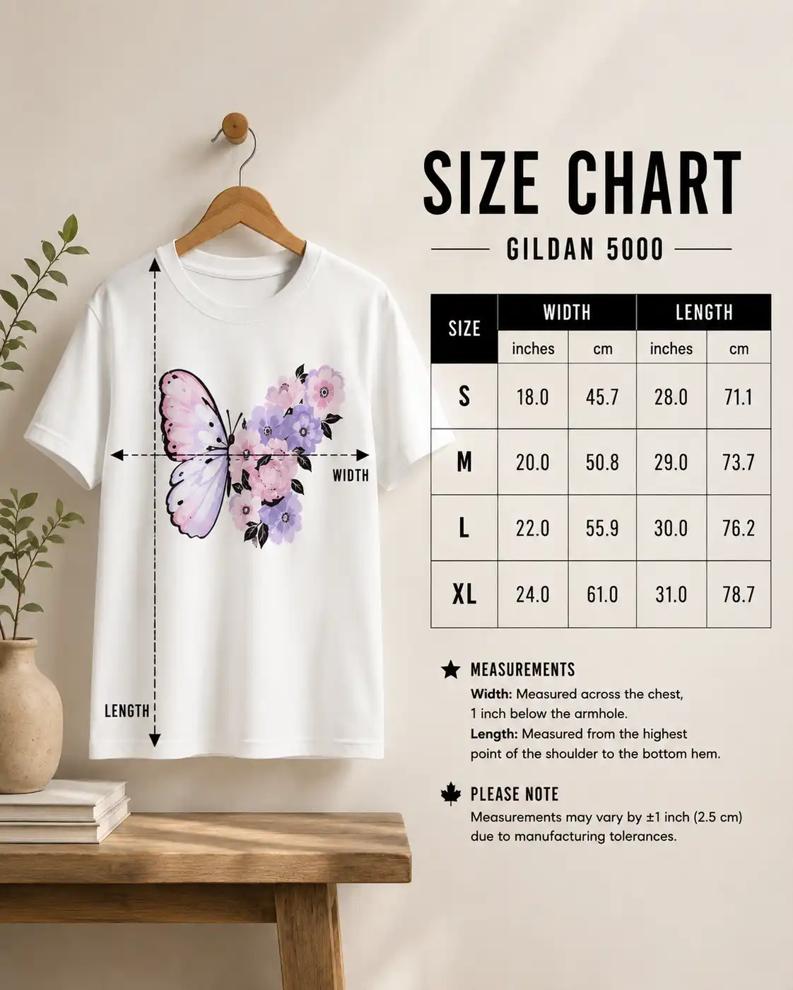 Butterfly Bloom floral graphic tee detail - soft pastel print quality