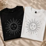 Celestial Sun tee styled - matching balck and white outfit graphic shirt Canada