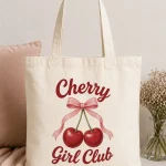 cherry-girl-club-tote-bag-mockup-05 Cherry Girl Club cotton tote - reusable bag by PrintMyVibe