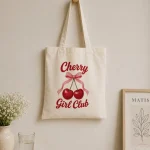 cherry-girl-club-tote-bag-mockup-11 Cherry Girl Club canvas tote - custom printed in North York Toronto
