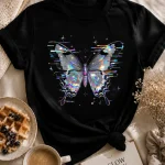 Y2K iridescent butterfly graphic tee - statement t-shirt printed in Toronto