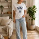 White sailing t-shirt real photo - custom printed in Toronto
