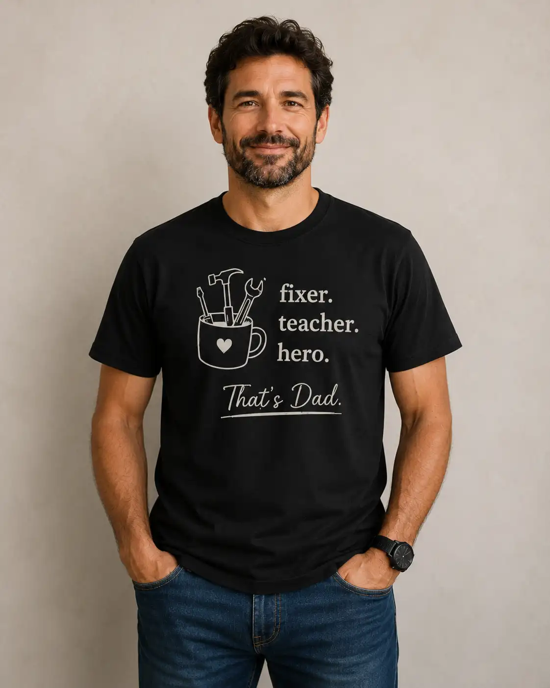 thats-dad-fathers-day-tshirt-mockup-02-black That's Dad black t-shirt with tools in mug illustration - Father's Day gift Canada