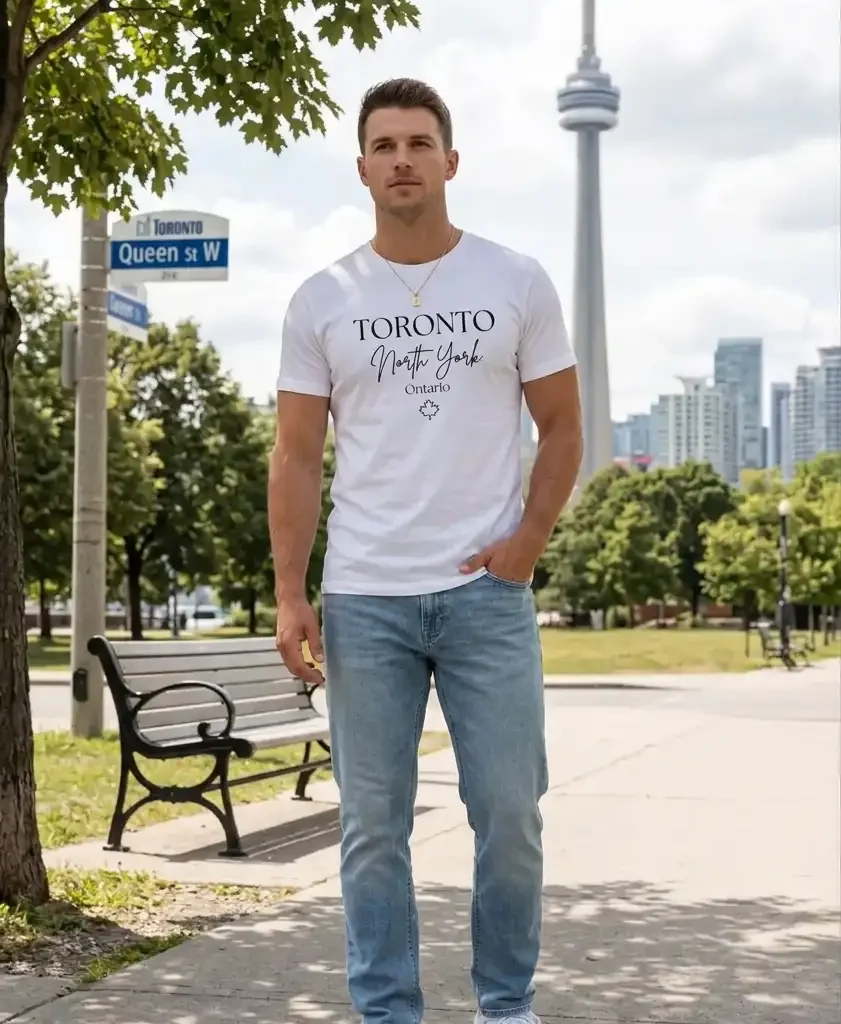 North York neighbourhood white t-shirt - elegant Toronto typography tee
