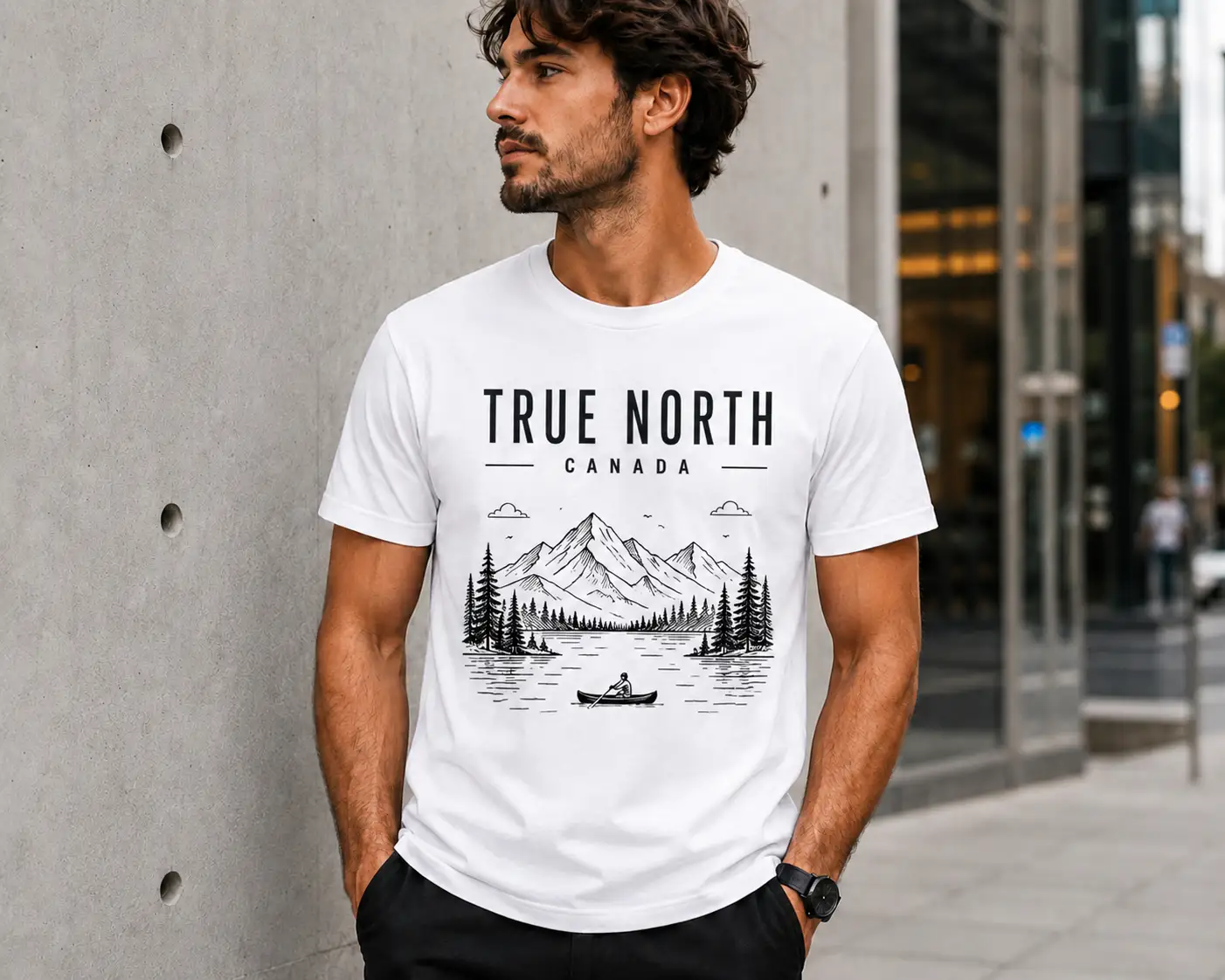 Canadian canoe lake t-shirt - True North graphic tee Canada
