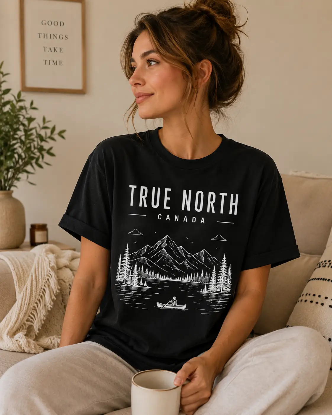 True North Canada t-shirt - vintage engraving style print