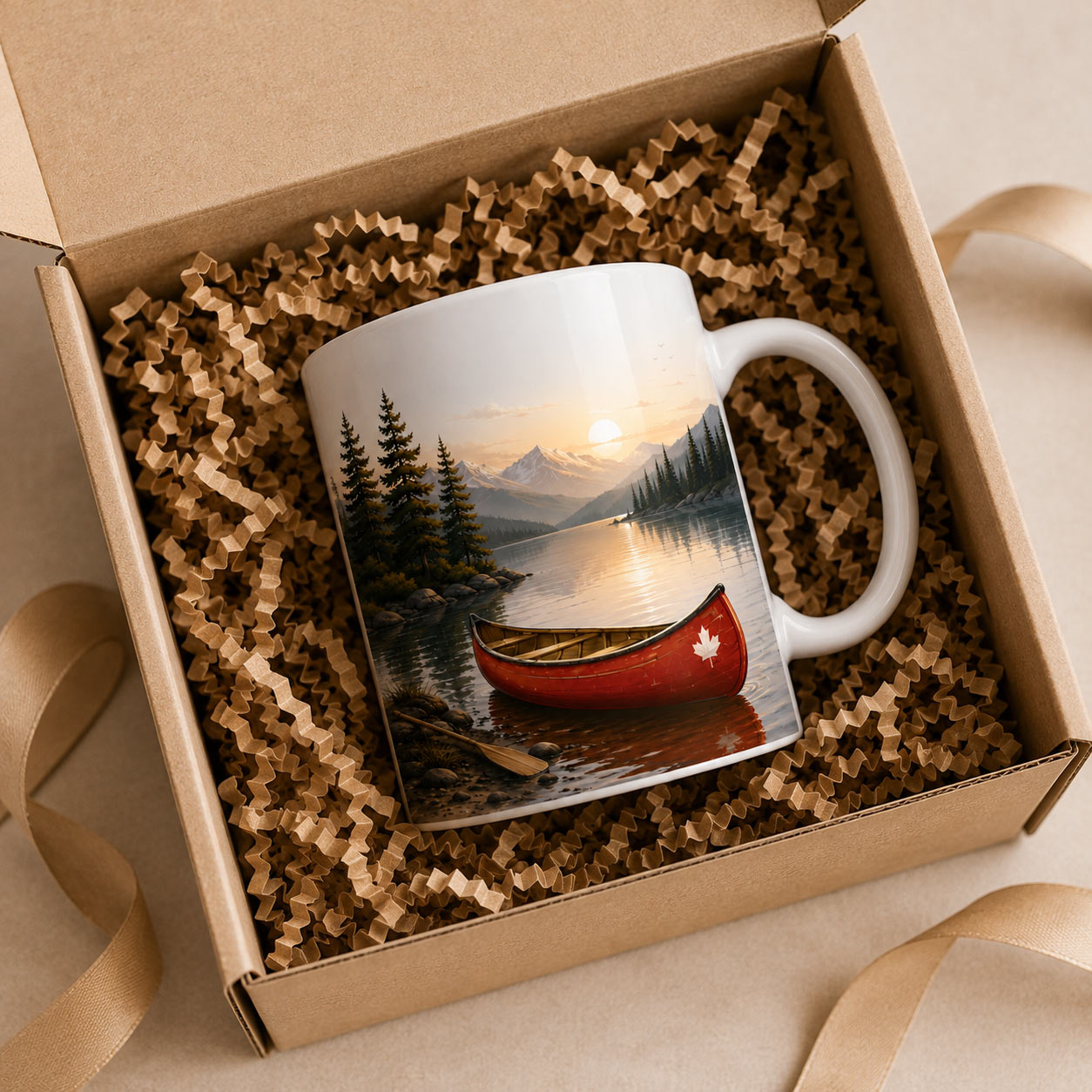 Canoe Life Mug — 11oz Wilderness Lake Ceramic Mug - in a gift box - PrintMyVibe Toronto