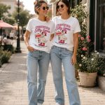Two women wearing Certified Silly Goose tees - funny matching goose tees Canada