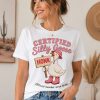 Woman wearing white Certified Silly Goose funny tee - PrintMyVibe Toronto