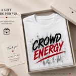 Crowd Energy white tee in a gift box - concert tee gift idea Toronto