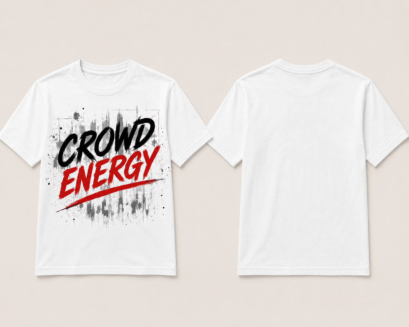 White Crowd Energy tee front and back - unisex heavy cotton tee PrintMyVibe