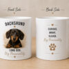 Custom Dachshund portrait mug example - Curious. Brave. Clever. Long Dog, Big Personality. - personalized pet mug PrintMyVibe Toronto - front and back view