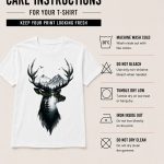 Deer Mountain tee detail on fabric - double exposure stag print pressed in Toronto