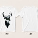 Deer Mountain white tee front and back view - unisex heavy cotton nature tee