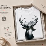 Deer Mountain tee in a gift box - outdoorsy nature gift idea Toronto