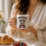 Emotional Support Panda Mug — 11oz Funny Ceramic Mug - being used - PrintMyVibe Toronto
