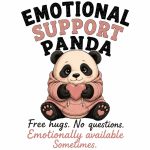 Emotional Support Panda design detail - cute panda holding a heart - PrintMyVibe Toronto