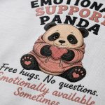 Emotional Support Panda design detail - cute panda holding a heart - PrintMyVibe Toronto