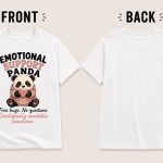 Emotional Support Panda white tee front and back - unisex heavy cotton tee