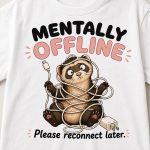 Mentally Offline design detail - critter tangled in cables, please reconnect later