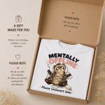 Mentally Offline tee in a gift box - funny tangled critter design - PrintMyVibe Toronto