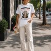 Woman wearing white Mentally Offline tee outdoors - funny meme tee Canada