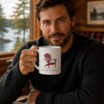muskoka-mug-model-cabin Muskoka Mug — 11oz Muskoka Chair Cottage Ceramic Mug - product photo - PrintMyVibe Toronto