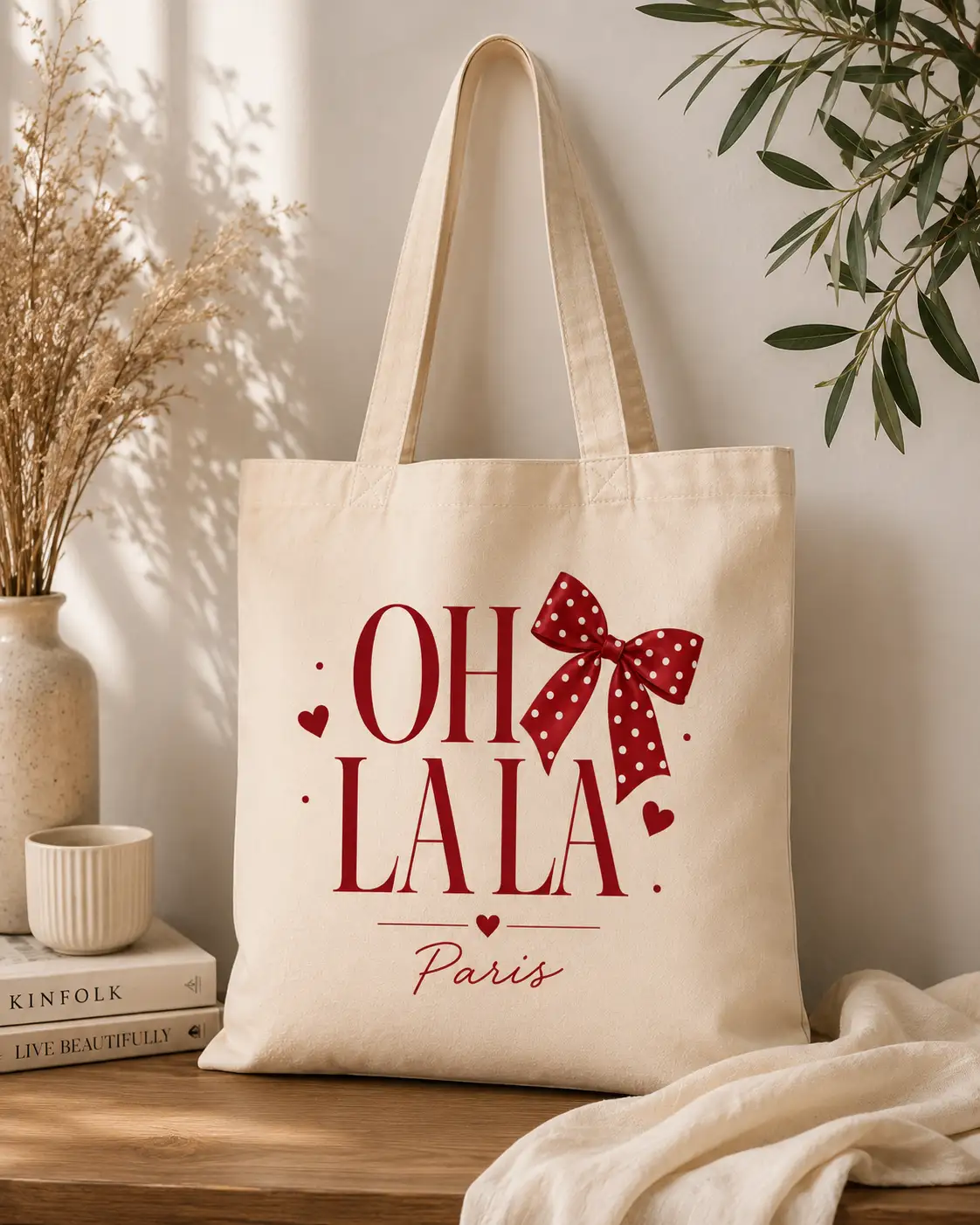 oh-la-la-paris-tote-bag-mockup Oh La La Paris red bow tote bag mockup - Parisian coquette design Toronto