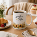 Sunshine & Coffee Mug — 11oz Sunflower Ceramic Mug - product photo - PrintMyVibe Toronto