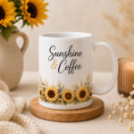 Sunshine & Coffee Mug — 11oz Sunflower Ceramic Mug - product photo - PrintMyVibe Toronto