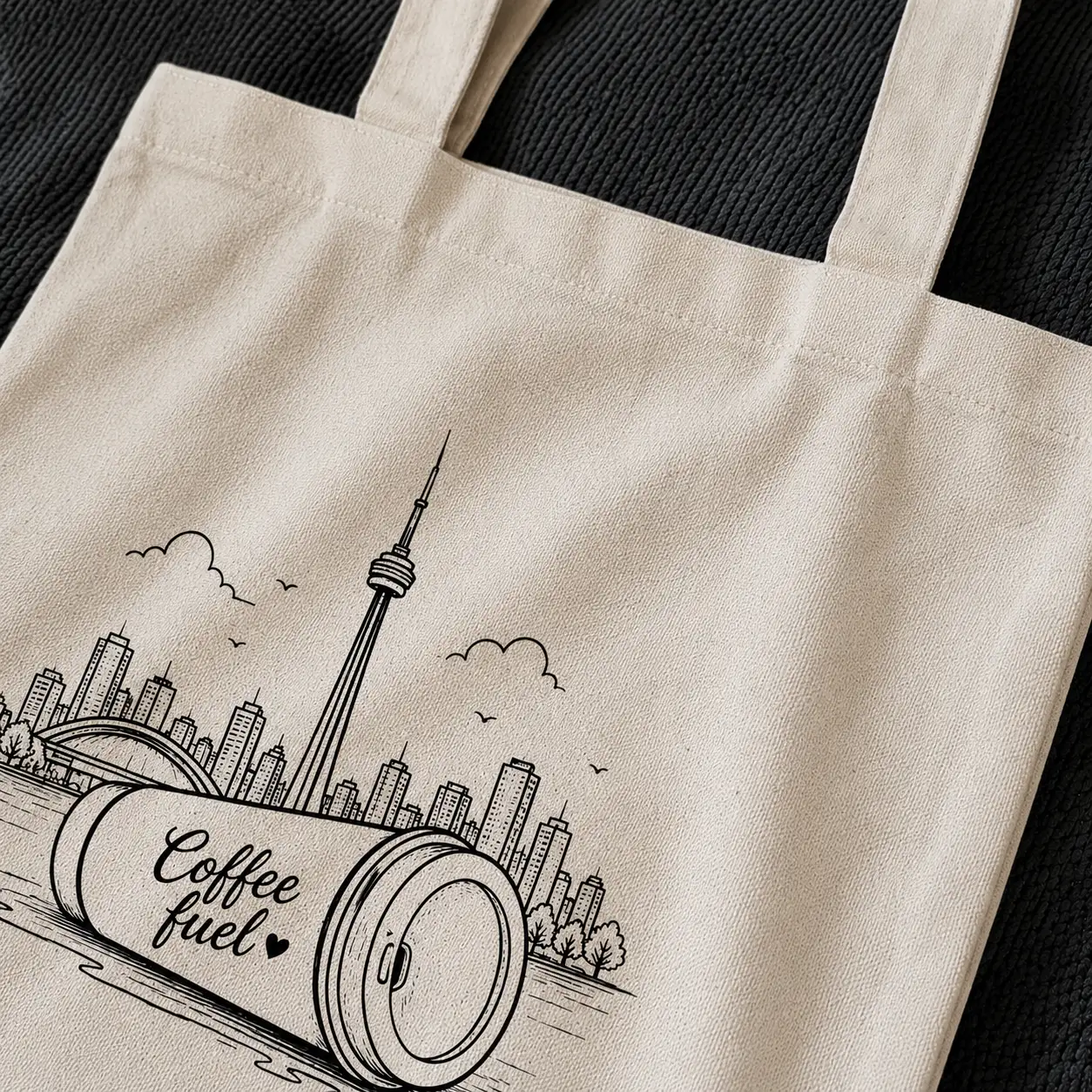 toronto-coffee-fuel-tote-bag-mockup-09 Coffee Fuel Toronto canvas tote outfit photo - reusable commuter bag