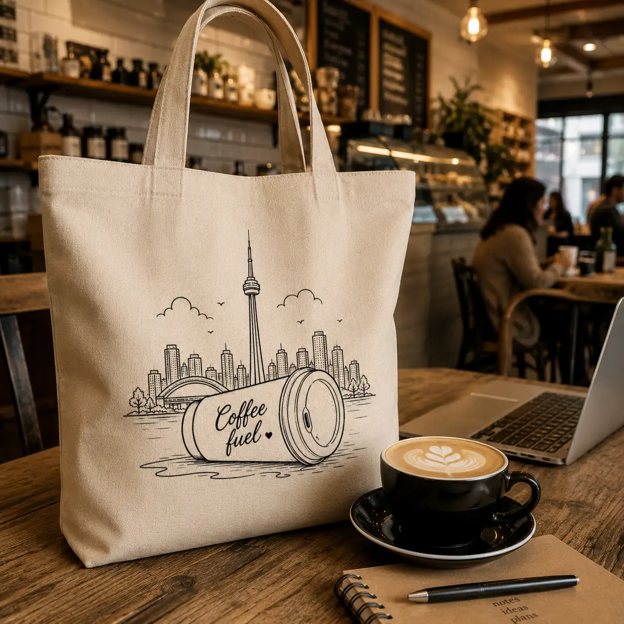 toronto-coffee-fuel-tote-bag-mockup-11 Toronto Coffee Fuel canvas tote - custom printed in North York Toronto
