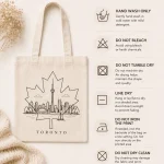 toronto-maple-leaf-tote-bag-mockup-10 Toronto maple leaf skyline canvas tote - custom printed in North York Toronto - care instructions