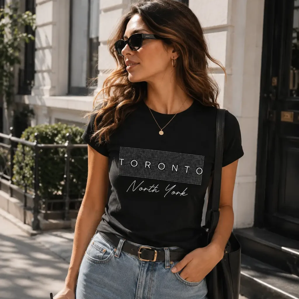 Toronto North York black fitted tee street style - local pride top Toronto
