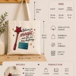 Believe In Magic Tote Bag — Funny Shopping Canvas Tote - size guide - PrintMyVibe Toronto