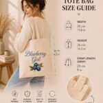 Blueberry Girl tote bag size guide - 30cm wide, 36cm tall, 23cm strap drop