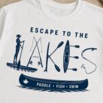 Escape To The Lakes T-Shirt — Unisex Outdoor Lake Life Tee - product photo - PrintMyVibe Toronto