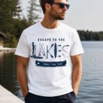 Escape To The Lakes T-Shirt — Unisex Outdoor Lake Life Tee - product photo - PrintMyVibe Toronto