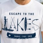 Escape To The Lakes T-Shirt — Unisex Outdoor Lake Life Tee - product photo - PrintMyVibe Toronto