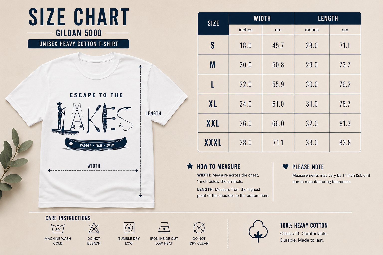 Escape To The Lakes T-Shirt — Unisex Outdoor Lake Life Tee - product photo - PrintMyVibe Toronto