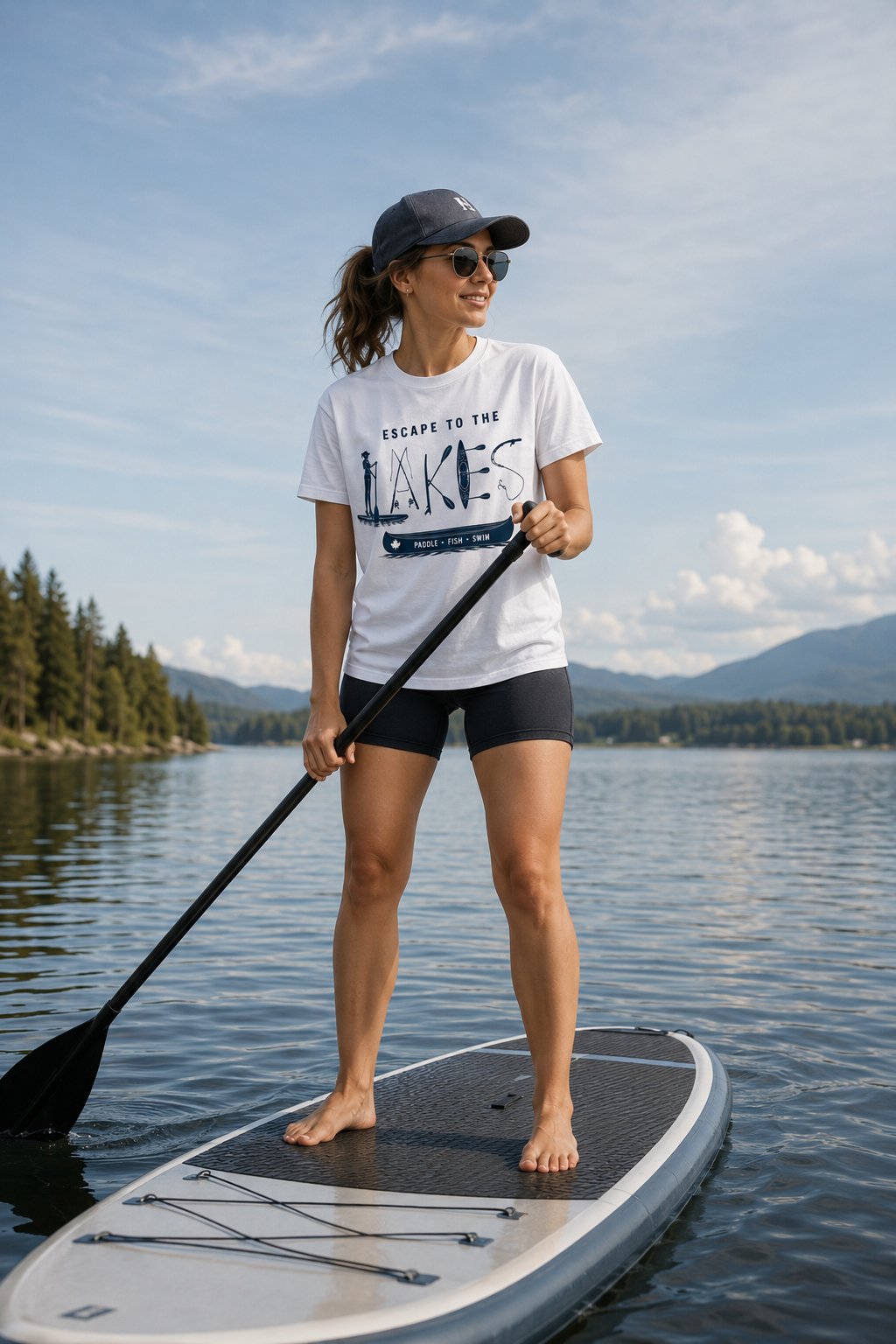 Escape To The Lakes T-Shirt — Unisex Outdoor Lake Life Tee - product photo - PrintMyVibe Toronto
