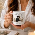 Woman holding the Happily Married wedding mug - newlywed gift mug Toronto