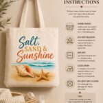 salt-sand-and-sunshine-tote-bag-care-instructions Salt Sand & Sunshine tote care instructions - hand wash cold, dry in shade, do not bleach