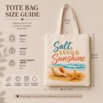 salt-sand-and-sunshine-tote-bag-size-guide Salt Sand & Sunshine tote bag size guide - 30cm wide, 36cm tall, 23cm strap drop