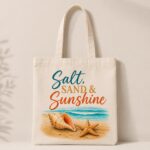 salt-sand-and-sunshine-tote-bag-solo Salt Sand & Sunshine canvas tote bag - seashell and starfish beach print - PrintMyVibe Toronto