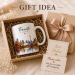 Toronto Canada mug in a kraft gift box with a Best Wishes card - Toronto gift idea