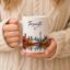 Toronto Canada mug held in a knit sweater - CN Tower skyline ceramic mug GTA