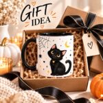 Black Cat mug in a gift box with a ribbon - cat lover gift idea Toronto