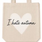 I Hate Autumn print close-up - painted heart with handwritten script lettering